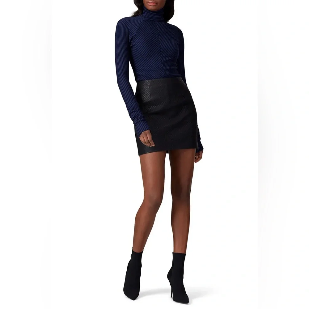 Louna Quilted Leather Skirt - Picture 2 of 4